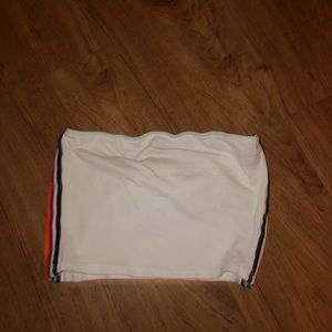 white/ rainbow tube top